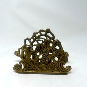 Vintage Brass Ornate Napkin or Letter Holder